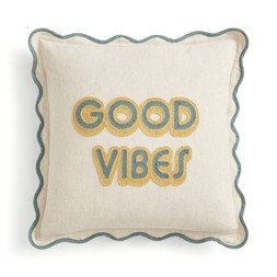 30971696 Good Vibes Scallop Square Cushion £14