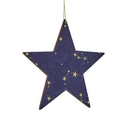 30973005 Navy Velvet Wooden Star Hanging Decoration £1