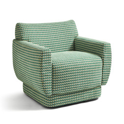 Yinka Ilori Sweet Flows Swivel Chair Woven Jacquard Green £299
