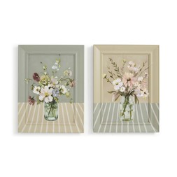 Set of 2 painted floral canvases £40 (31039899)