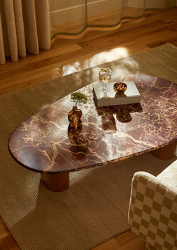 Confident Combinations Pondus cherry marble and mango wood coffee table £449