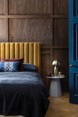 Artisan Collection Austin High Floor Standing King Size Headboard in Plush Corn - £649