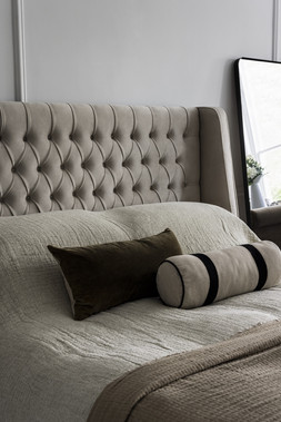 Artisan Collection Belgrave High Floor Standing King Size Headboard in Plush Ecru - £899