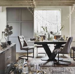 Furniture Village - Merlin Large Extending Dining Table with 6 Chairs Dining Set, &pound;2195