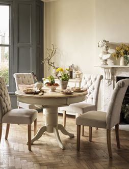 Furniture Village - Angeles Round Table and Button Back Chairs, &pound;1,099 (portrait)