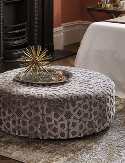 Holly Designer Round Fabric Accent Footstool, &pound;529