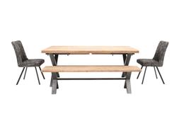Furniture Village - Earth Dining Table, 2 Dining Chairs, Large Dining Bench, &pound;1295