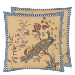 PEACOCK TOILE SEPIA CUSHION CCJD5082