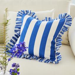 Berkeley Stripe Cobalt Cotton Cushion