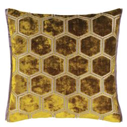 MANIPUR OCHRE VELVET CUSHION CCDG0814