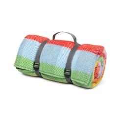 National Trust waterproof backed picnic rug, rainbow