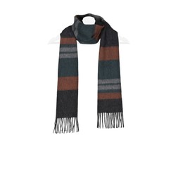 50076970 £25 Lambswool Orange Multi Stripe Scarf