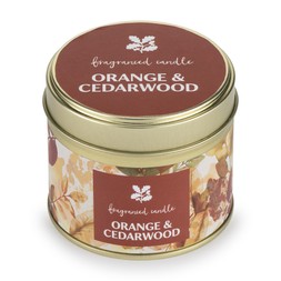 50077064 £15 NT Orange & Cedarwood Tin Candle