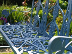 Oxley's National Trust Octavia Bench Close up Cobalt Blue