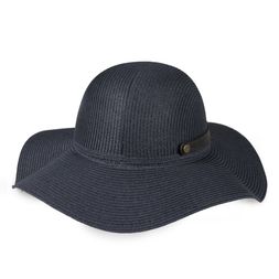 National Trust foldable hat with leather clasp, navy