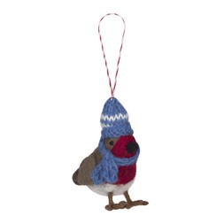 Namaste Robin with Knitted Hat Hanging Decoration_gbp_8