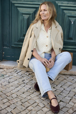 Cropped Trench Jacket £65 & Straight Leg Jeans £40.