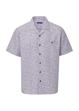 SHORT SLEEVE SUMMER PRINT SOFT TOUCH SHIRT SOFT IRIS £26