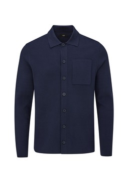 Signature Milano Knitted Overshirt Navy £45 (AL11858)- EMBARGOED UNTIL 20TH AUGUST 2026