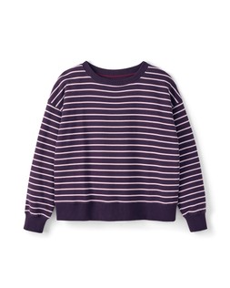Stripe Crew Neck Sweatshirt Mulberry £35