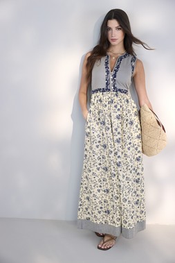 STRIPED FLORAL BUTTON UP MAXI DRESS £59