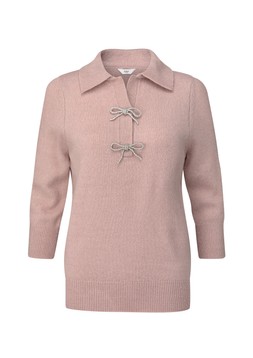 3:4 Sleeve Jumper With Collar Pink £36