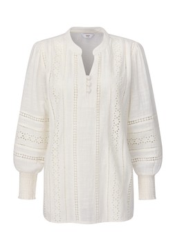 Broderie Long Sleeved Blouse Cream £42