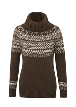 Fair Isle Relaxed Roll Neck Jumper Truffle £42 AL11764