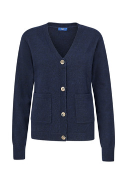 Fine Knit V Neck Cardigan Navy £35
