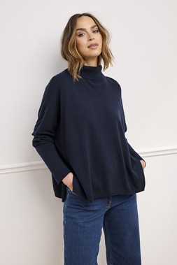 Relaxed Fit Roll Neck Jumper Navy £42 AL11742