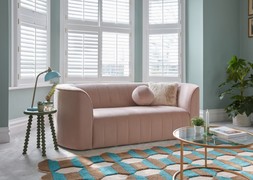 The Fitzrovia 2 Seater in Matt Velvet Blush, £849