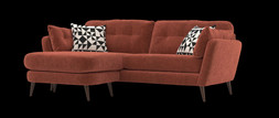 Halston 4 Seater Chaise in Sfot Brush Chenille Rust Mix, £1399 (RRP £1499)