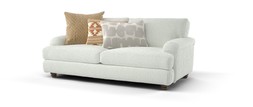 Hampton 2 Seater Sofa in Hampton Chunky Knit Chenille Natural/Burnt Sienna Mix with Walnut Feet, £1699.