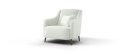 Hampton Accent Chair in Hampton Chunky Knit Chenille Natural All Over with Walnut Feet, £799.