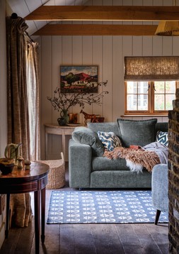 Harrington 2 Seater in Harrington Soft Slub Chenille Pine Mix, £1499. Harrington Accent Chair in Harrington Soft Slub Chenille Pine Mix, £699.