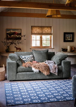 Harrington 2 Seater in Harrington Soft Slub Chenille Pine Mix, £1499. Harrington Accent Chair in Harrington Soft Slub Chenille Pine Mix, £699.