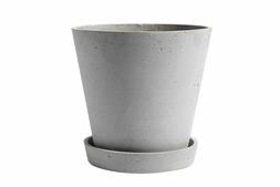 Hay Flowerpot with Saucer Grey - Medium