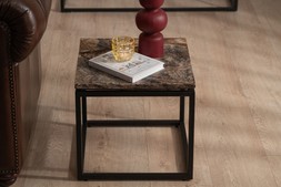 Industrial Side Table Brown Marble RRP €199 NOW €129
