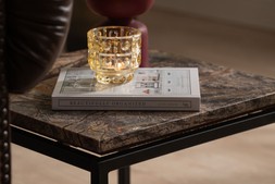 Industrial Side Table Brown Marble RRP €199 NOW €129