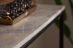 Industrial Console Table White Marble RRP €499 NOW €325
