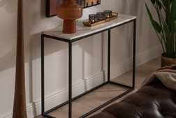Industrial Console Table White Marble RRP €499 NOW €325