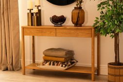 Nordic Solid Oak 2 Drawer Console Table - RRP €1,099 NOW €649