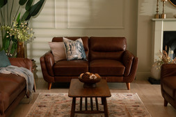 Bianca Brown Leather 3 Seater Sofa RRP €2,499 Now €1,399