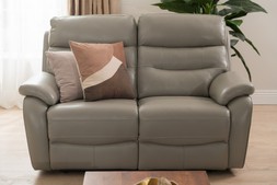 Pearson Grey Leather 2 Seater Electric Recliner Sofa RRP €3199 (NOW €1549)