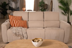 Savoy Cream Fabric 3 Seater Electric Recliner With Bluetooth Speakers Sofa - RRP €4499 NOW €2499
