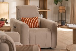 Savoy Cream Fabric Armchair Electric Recliner with Bluetooth Speakers - RRP €2249 NOW €1299