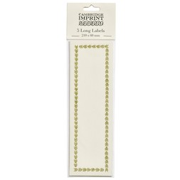 Five Long Self Adhesive Labels with Bawden Green Border