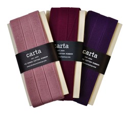 Italian Cotton Ribbons in Pink and Purples