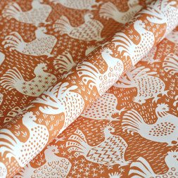 Patterned Paper Hens Cinnamon