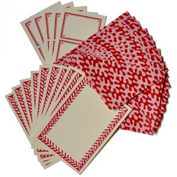 Set of Notecards and Envelopes Kelp Raspberry Ripple